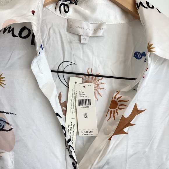 ❌Sold - 🇪🇸🌴☀️ Anthropologie Long-Sleeve Printed Mini Shirt Dress Corey Lynn - Picture 12 of 13